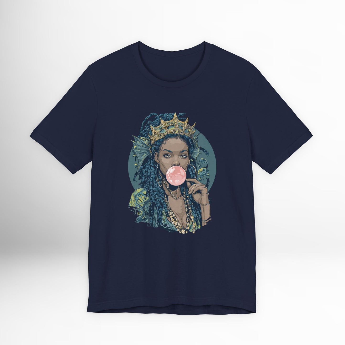 Siren Goddess Bubblegum T-Shirt | Fantasy Ocean Mythology Tee | Mermaid Crown Graphic Shirt | Unique Streetwear Top