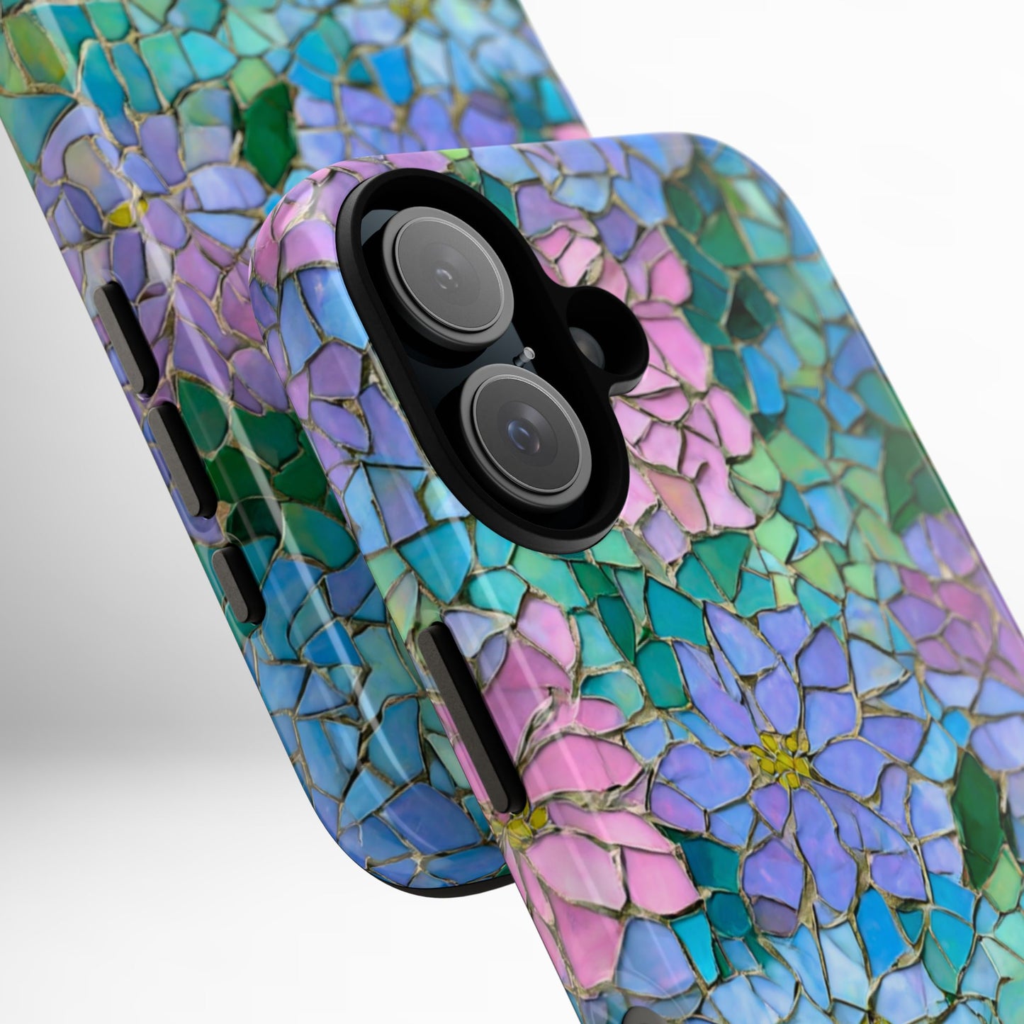 Mosaic Floral Phone Case, iPhone 17 Air Case, Pixel 9 Pro XL Cover, Samsung Galaxy 25 Plus Ultra Tough Case