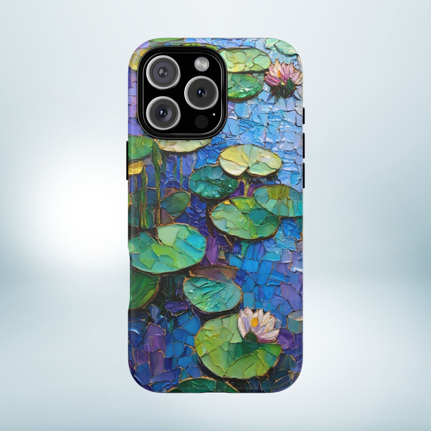 Lily Pad Phone Case, Impressionist Mosaic Botanical Cover, iPhone 15 16 17 Pro Air, Google Pixel 7 8 9 Pro, Samsung S23 S24 S25 S26 Ultra