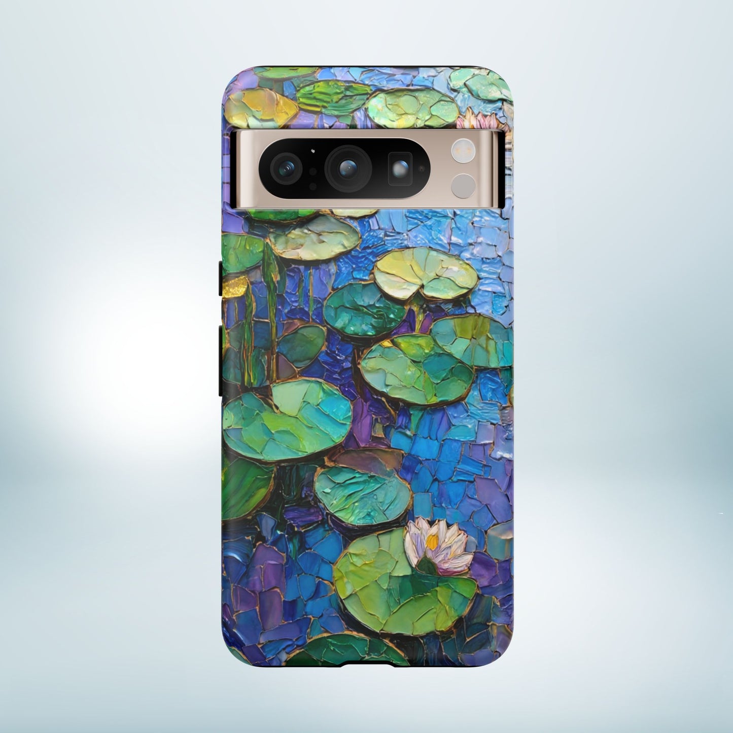 Lily Pad Phone Case, Impressionist Mosaic Botanical Cover, iPhone 15 16 17 Pro Air, Google Pixel 7 8 9 Pro, Samsung S23 S24 S25 S26 Ultra