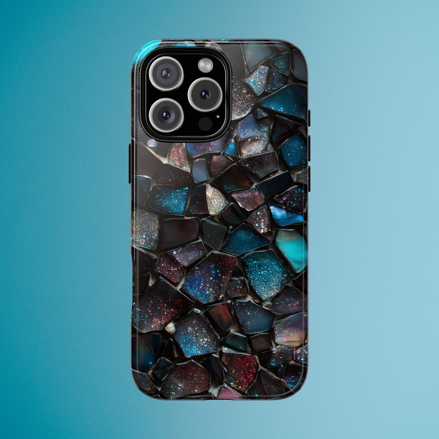 Gemstone Mosaic Phone Case, Crystal Stone Aesthetic Cover, Tough Protective Case for iPhone, Samsung, Pixel