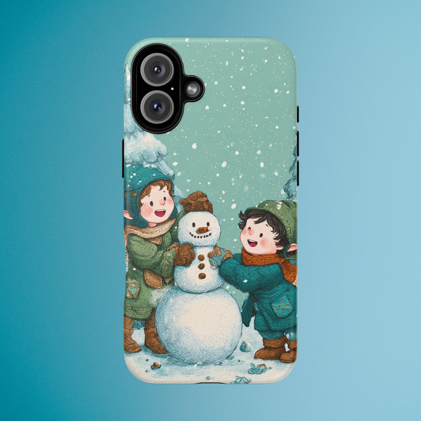 Elf Snowman Winter Phone Case Cute Holiday Cover for iPhone Samsung Pixel