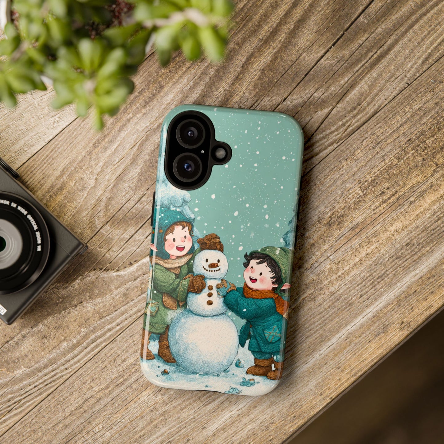Elf Snowman Winter Phone Case Cute Holiday Cover for iPhone Samsung Pixel