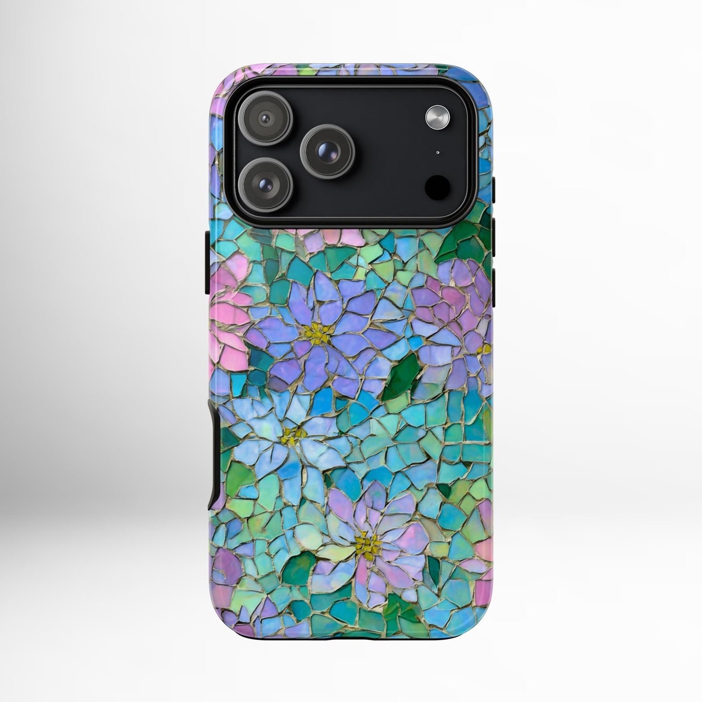 Mosaic Floral Phone Case, iPhone 17 Air Case, Pixel 9 Pro XL Cover, Samsung Galaxy 25 Plus Ultra Tough Case