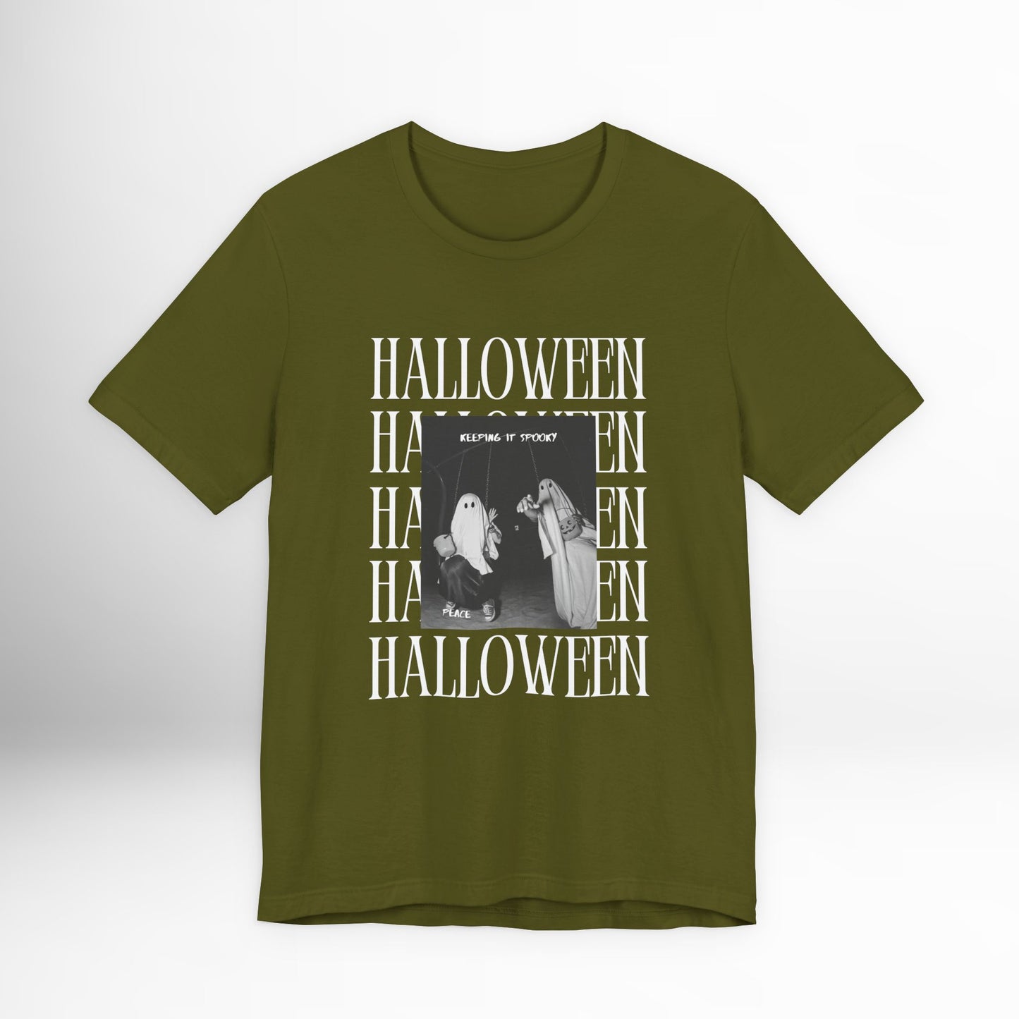 Halloween Ghost T-Shirt Keeping It Spooky Graphic Tee, Retro Ghost Shirt, Funny Halloween Party Top