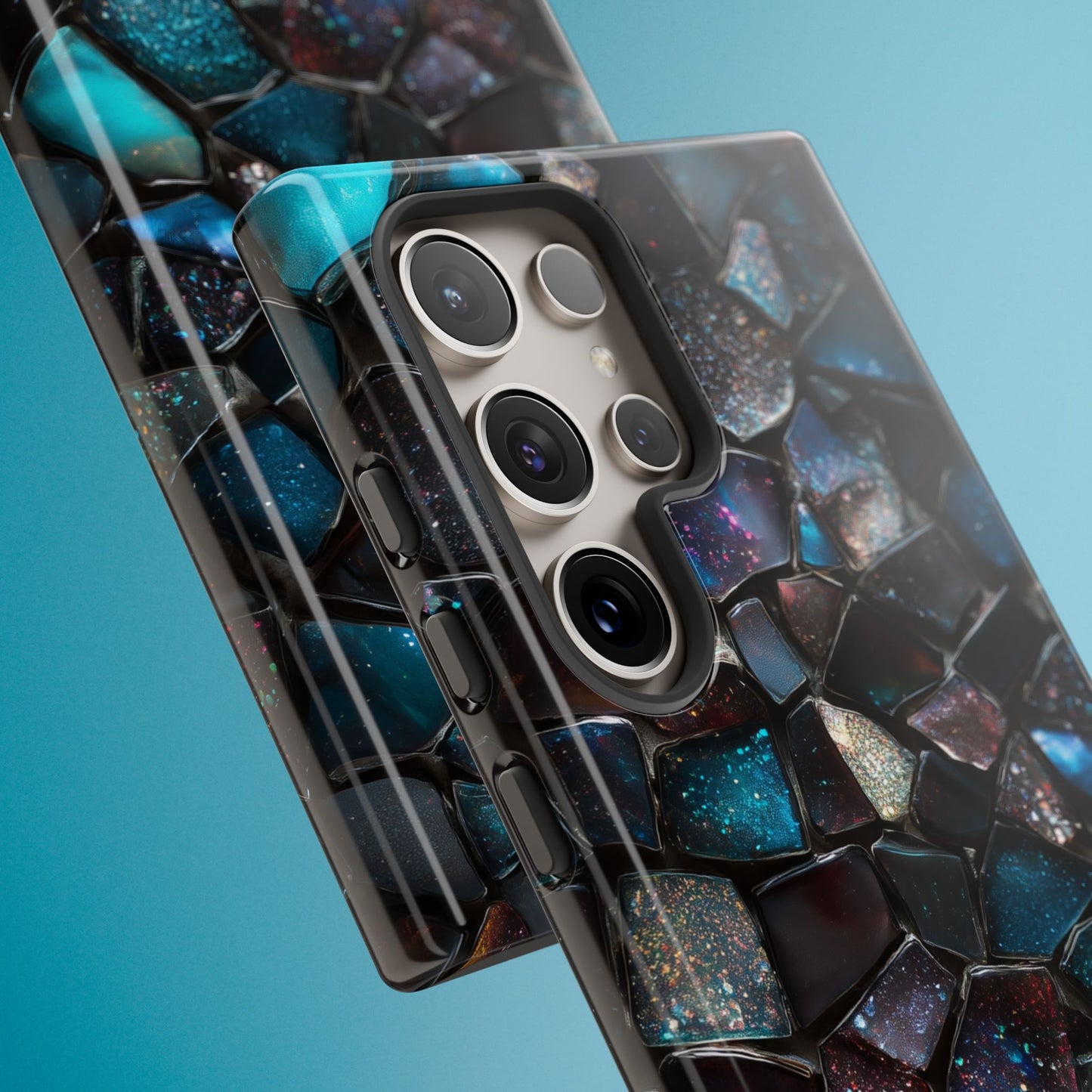 Gemstone Mosaic Phone Case, Crystal Stone Aesthetic Cover, Tough Protective Case for iPhone, Samsung, Pixel