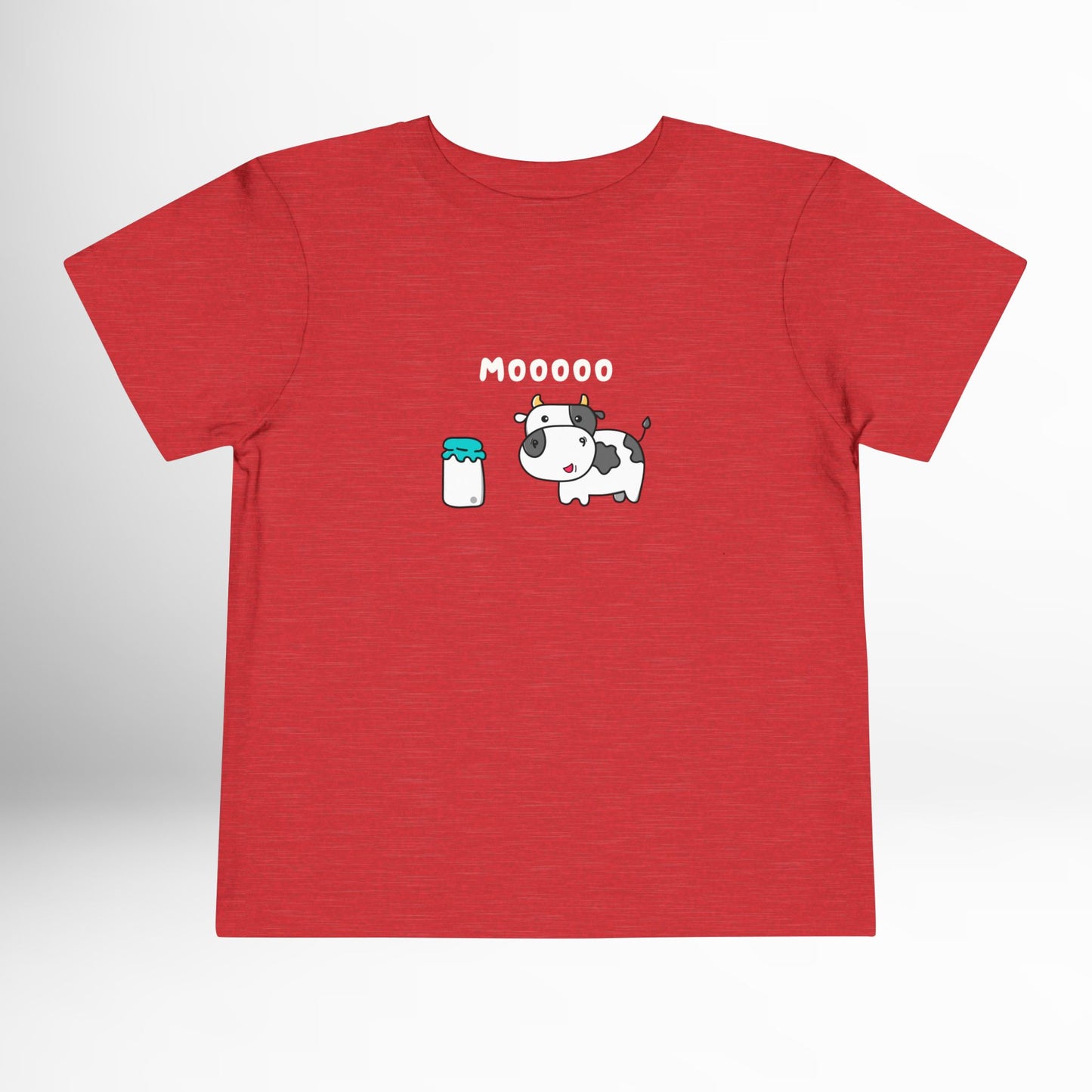Moo Toddler Shirt - Cute Cow Graphic Cotton Tee with Farm Animal Design (2T-5T)