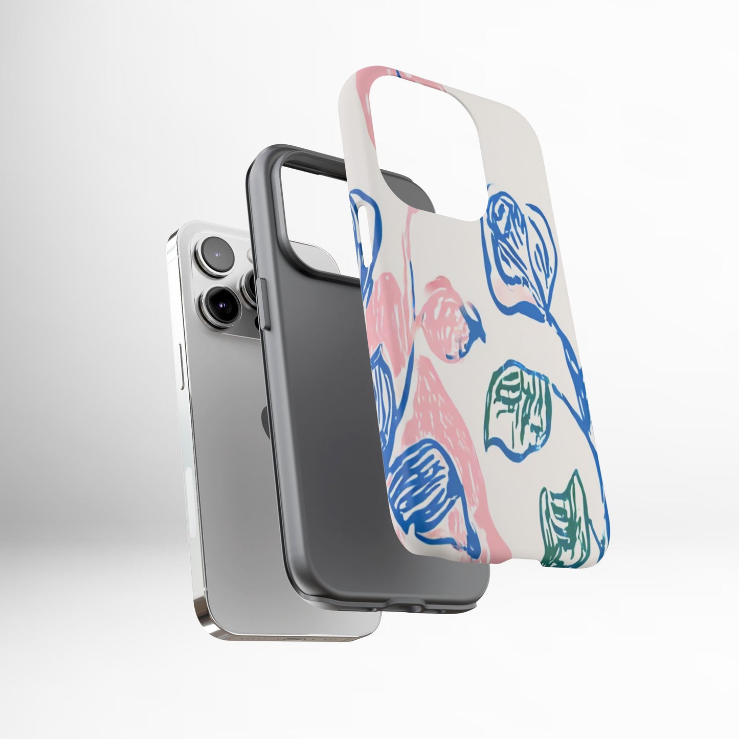 Floral Abstract Case - Artistic Phone Cover iPhone 14-17 Pro Air