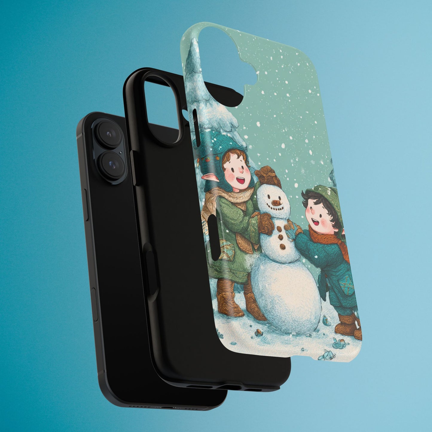Elf Snowman Winter Phone Case Cute Holiday Cover for iPhone Samsung Pixel