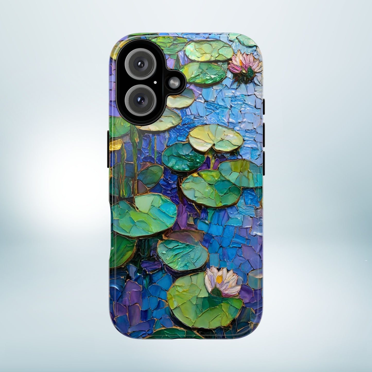 Lily Pad Phone Case, Impressionist Mosaic Botanical Cover, iPhone 15 16 17 Pro Air, Google Pixel 7 8 9 Pro, Samsung S23 S24 S25 S26 Ultra