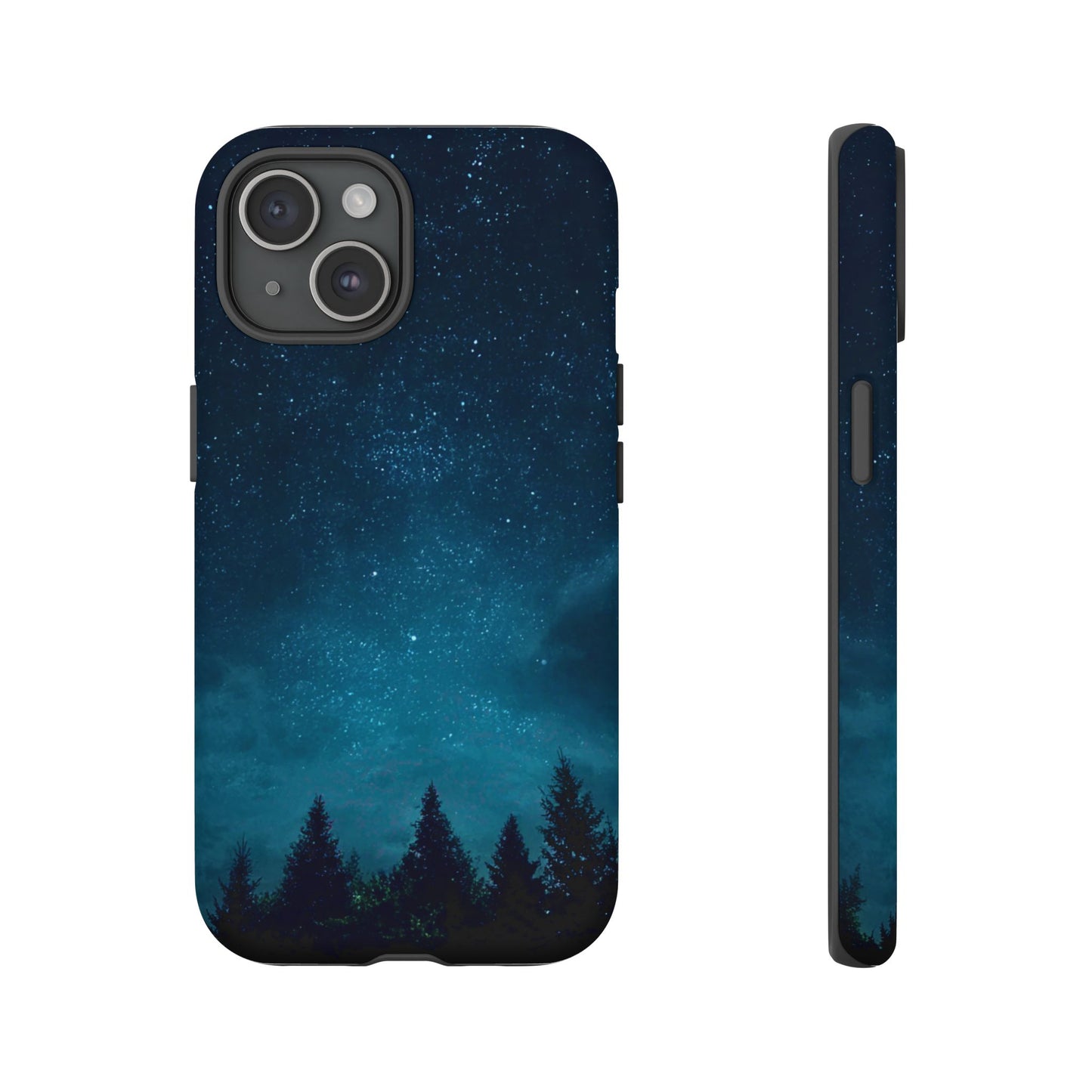 Dark Starry Night Phone Case - Winter Theme Phone Cover for iPhone, Pixel and Samsung Galaxy Models