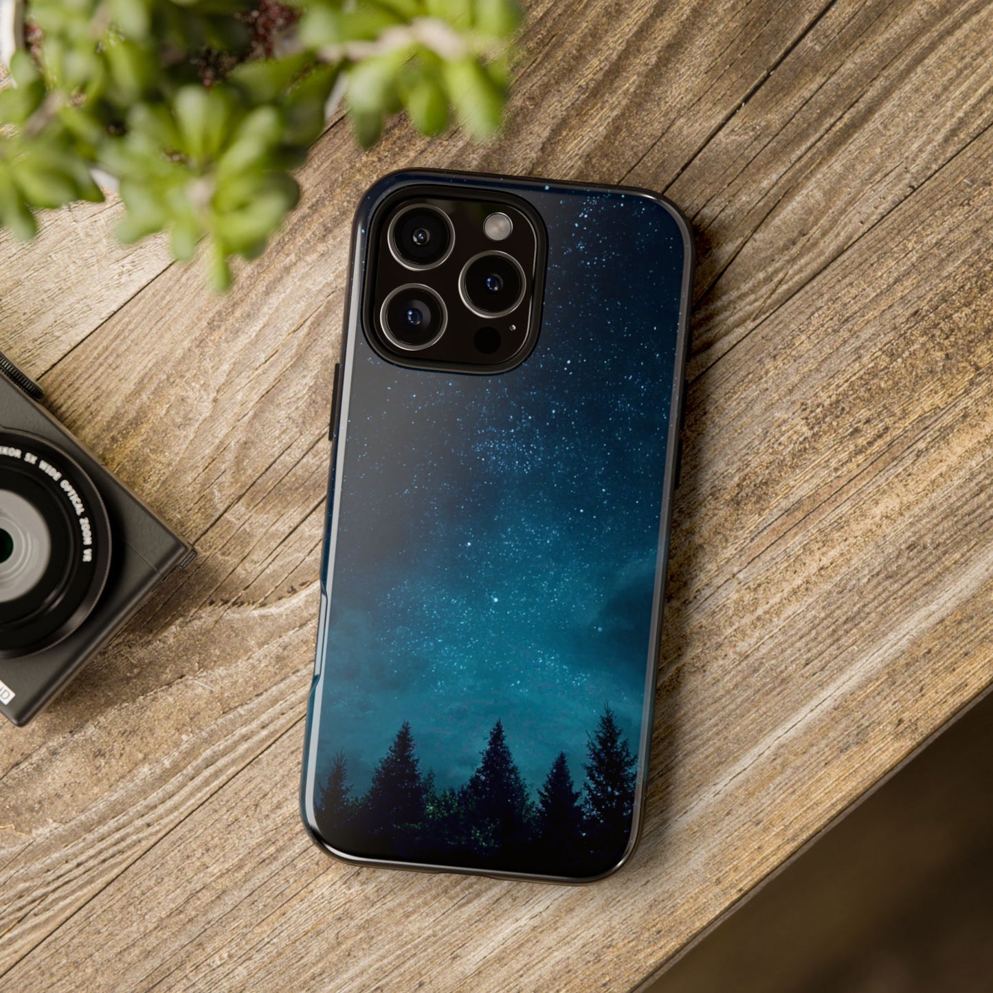 Dark Starry Night Phone Case - Winter Theme Phone Cover for iPhone, Pixel and Samsung Galaxy Models