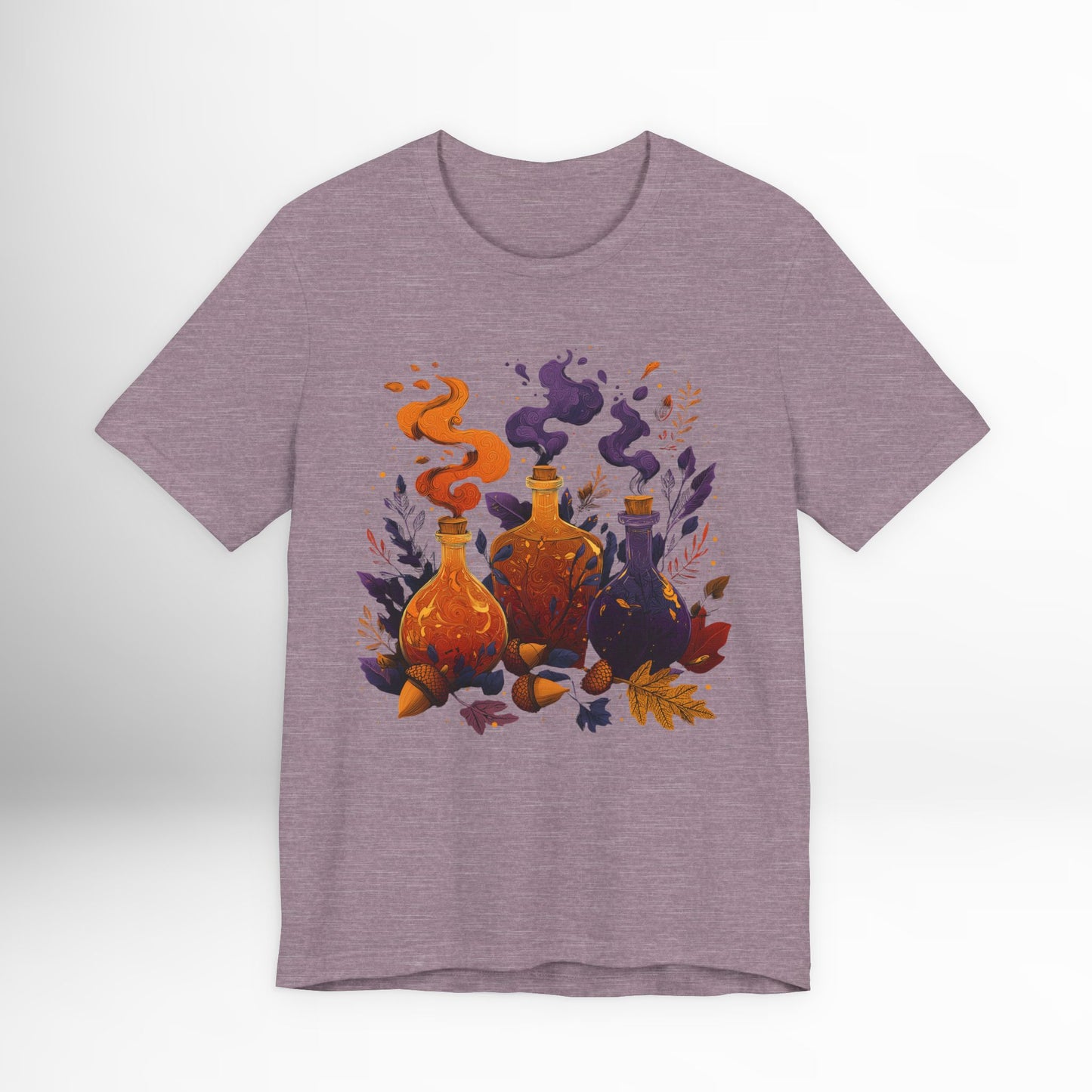 Potion Bottles T-Shirt Witchy Halloween Graphic Tee, Gothic Fall Aesthetic Shirt, Magical Alchemy Spell Bottle Design, Pagan Wiccan Clothing