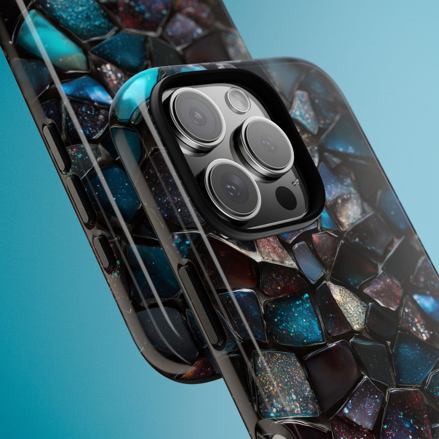 Gemstone Mosaic Phone Case, Crystal Stone Aesthetic Cover, Tough Protective Case for iPhone, Samsung, Pixel