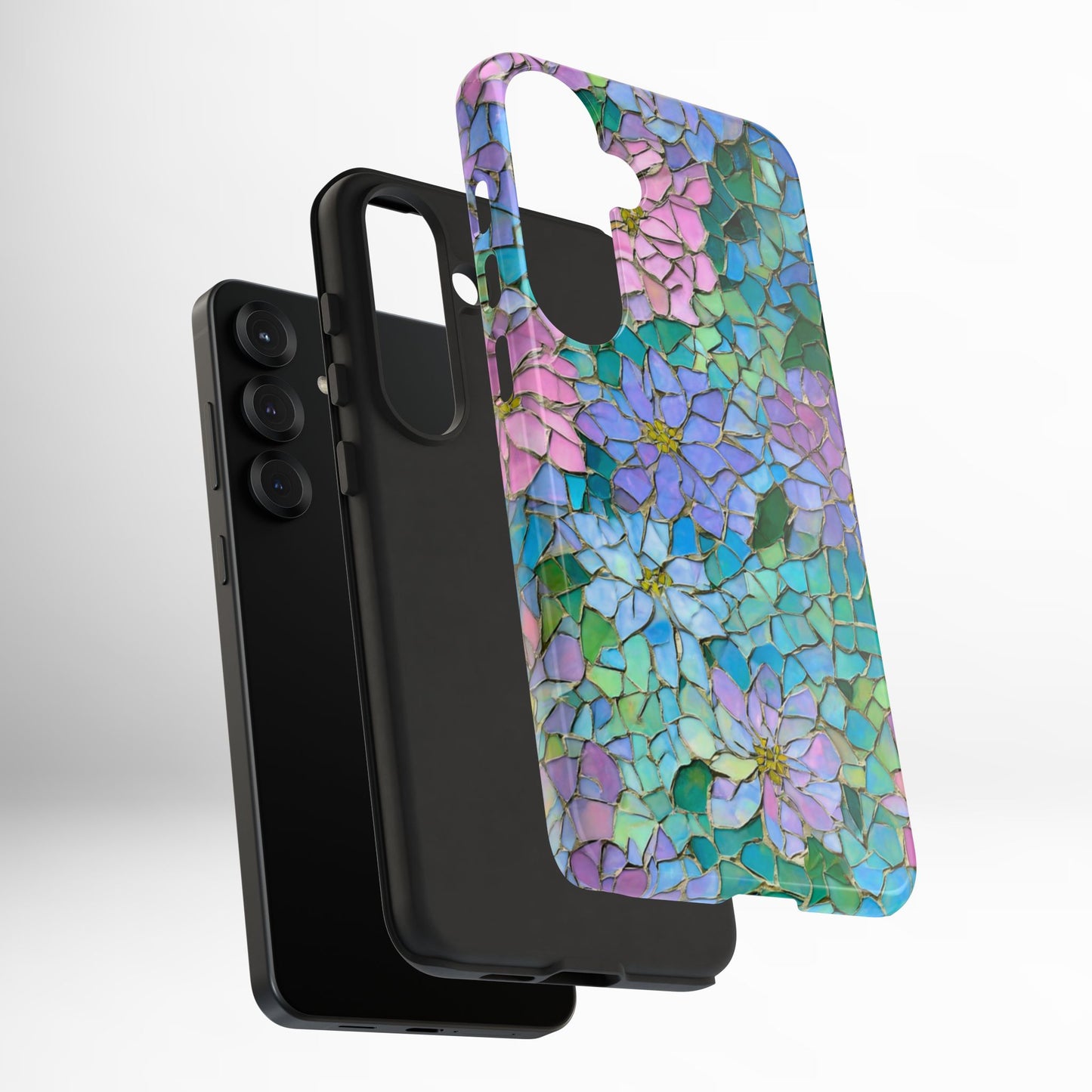 Mosaic Floral Phone Case, iPhone 17 Air Case, Pixel 9 Pro XL Cover, Samsung Galaxy 25 Plus Ultra Tough Case
