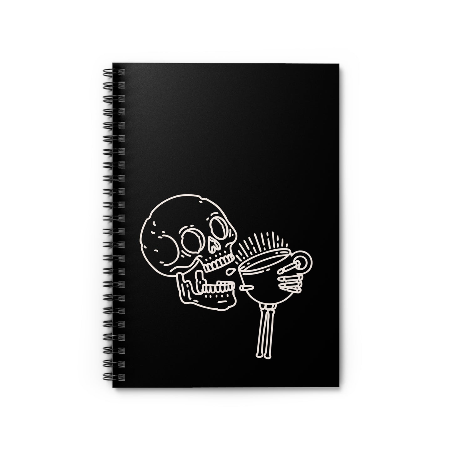 Skeleton Coffee Spiral Notebook Gothic Ruled Journal, Dark Aesthetic Writing Pad, Alternative Gift for Coffee Lovers & Spooky Stationery