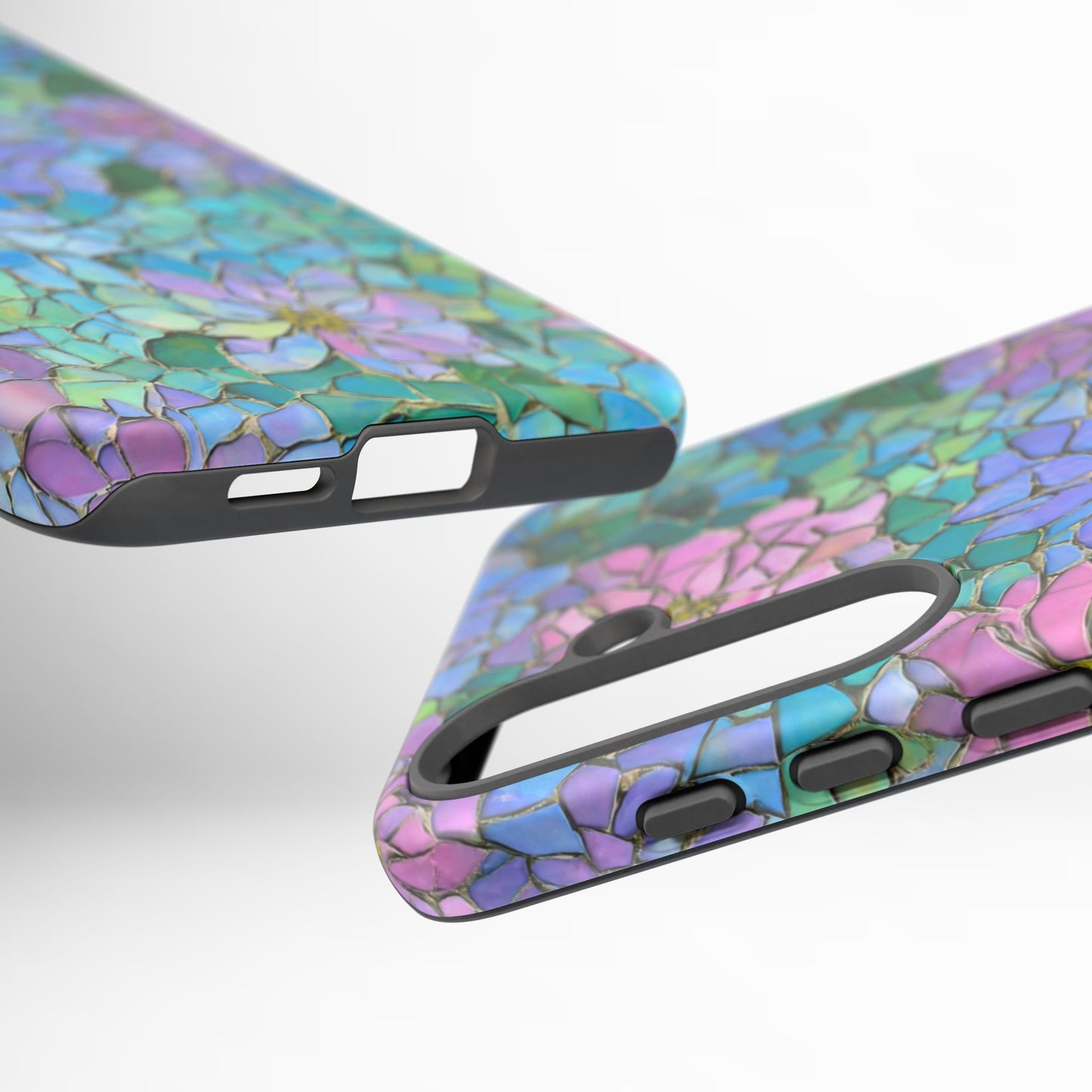 Mosaic Floral Phone Case, iPhone 17 Air Case, Pixel 9 Pro XL Cover, Samsung Galaxy 25 Plus Ultra Tough Case