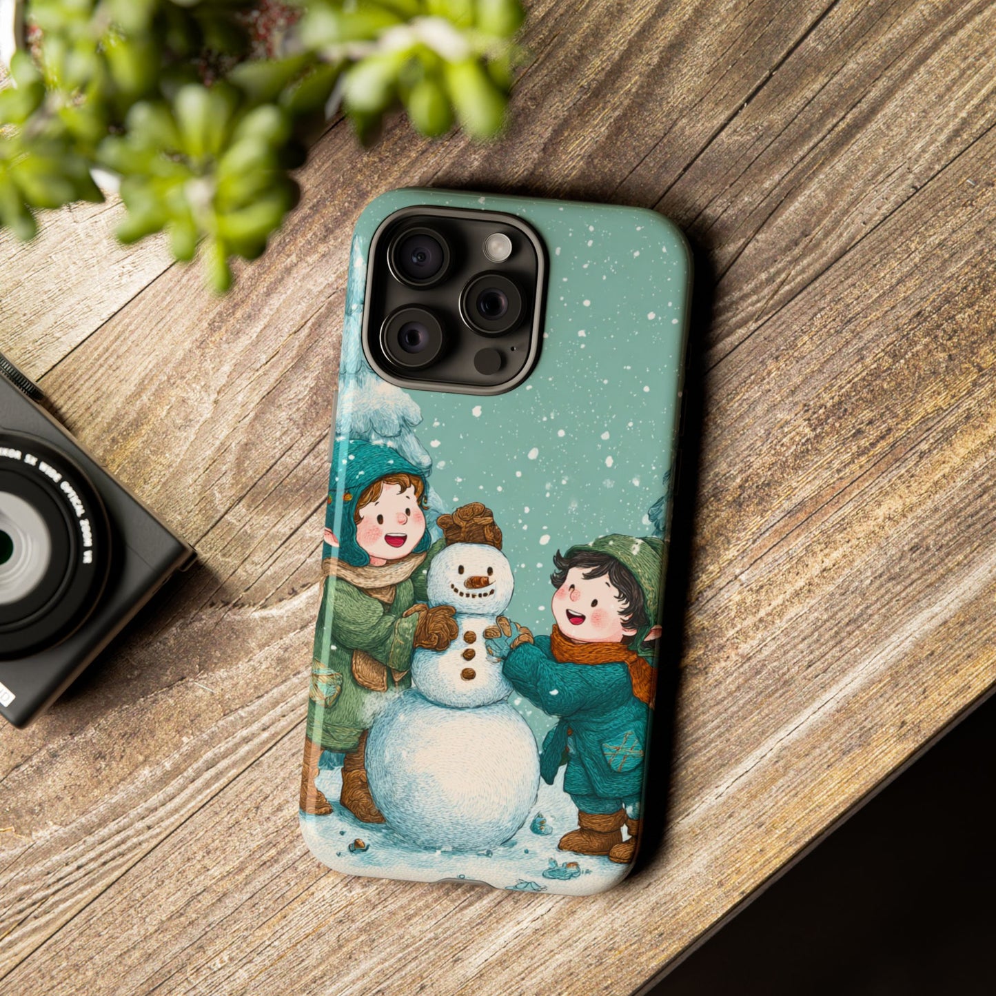 Elf Snowman Winter Phone Case Cute Holiday Cover for iPhone Samsung Pixel