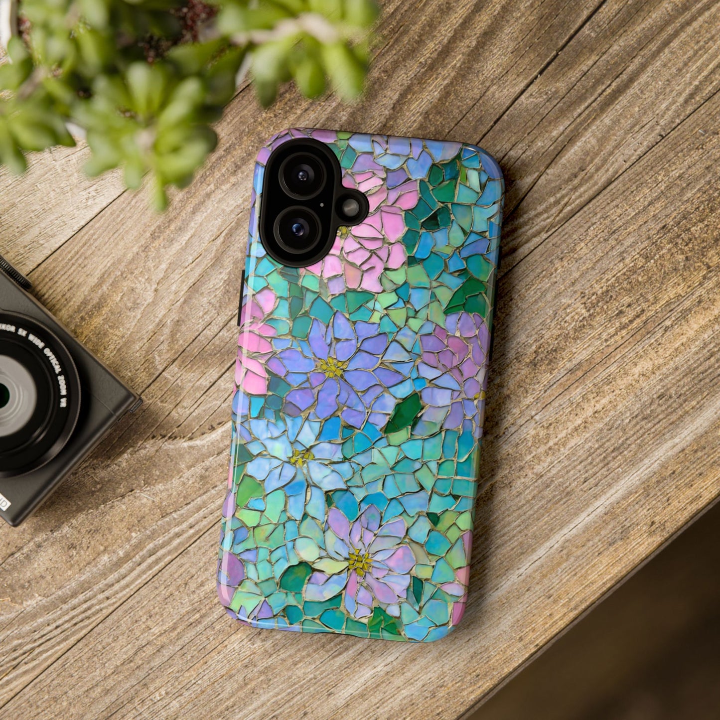 Mosaic Floral Phone Case, iPhone 17 Air Case, Pixel 9 Pro XL Cover, Samsung Galaxy 25 Plus Ultra Tough Case