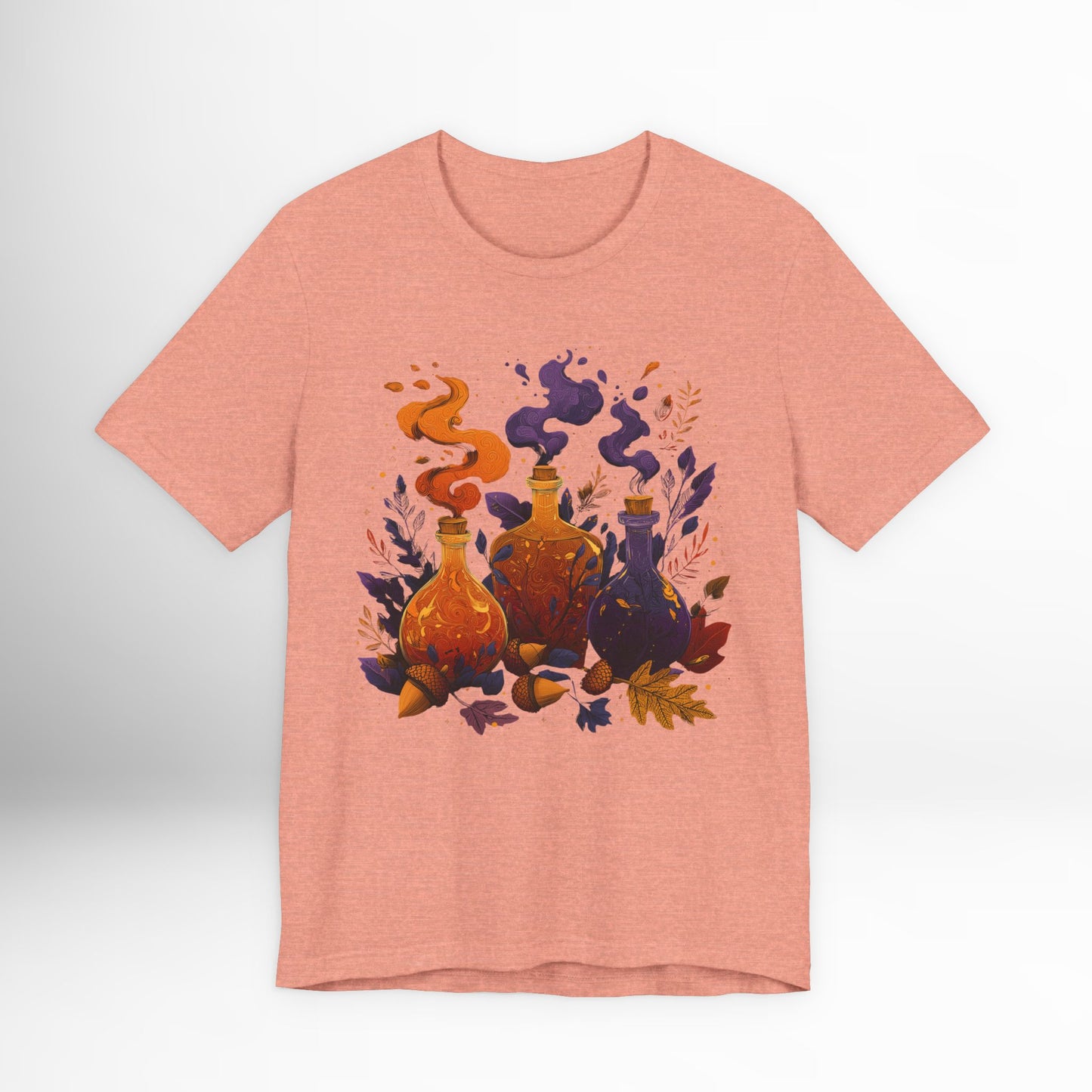 Potion Bottles T-Shirt Witchy Halloween Graphic Tee, Gothic Fall Aesthetic Shirt, Magical Alchemy Spell Bottle Design, Pagan Wiccan Clothing