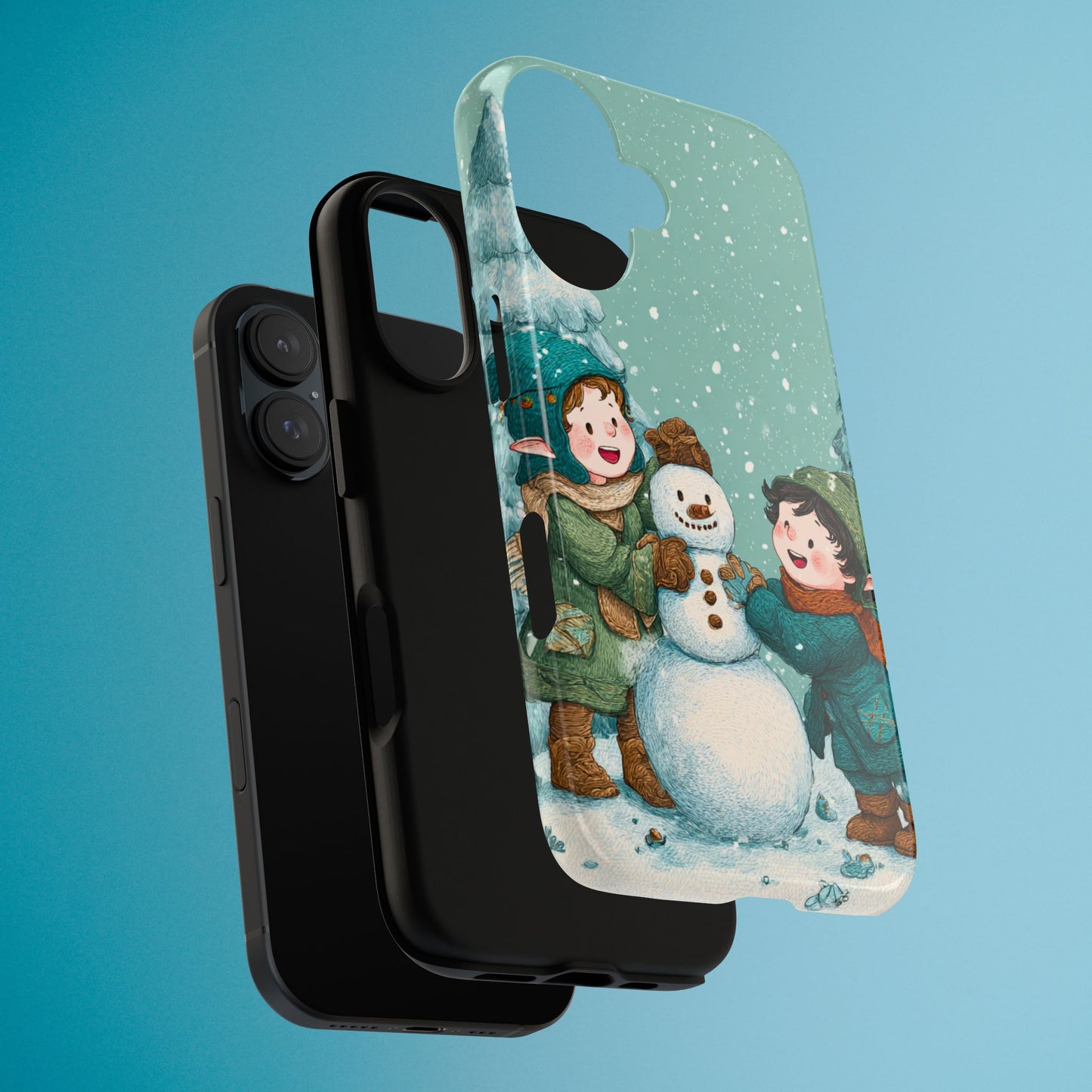 Elf Snowman Winter Phone Case Cute Holiday Cover for iPhone Samsung Pixel