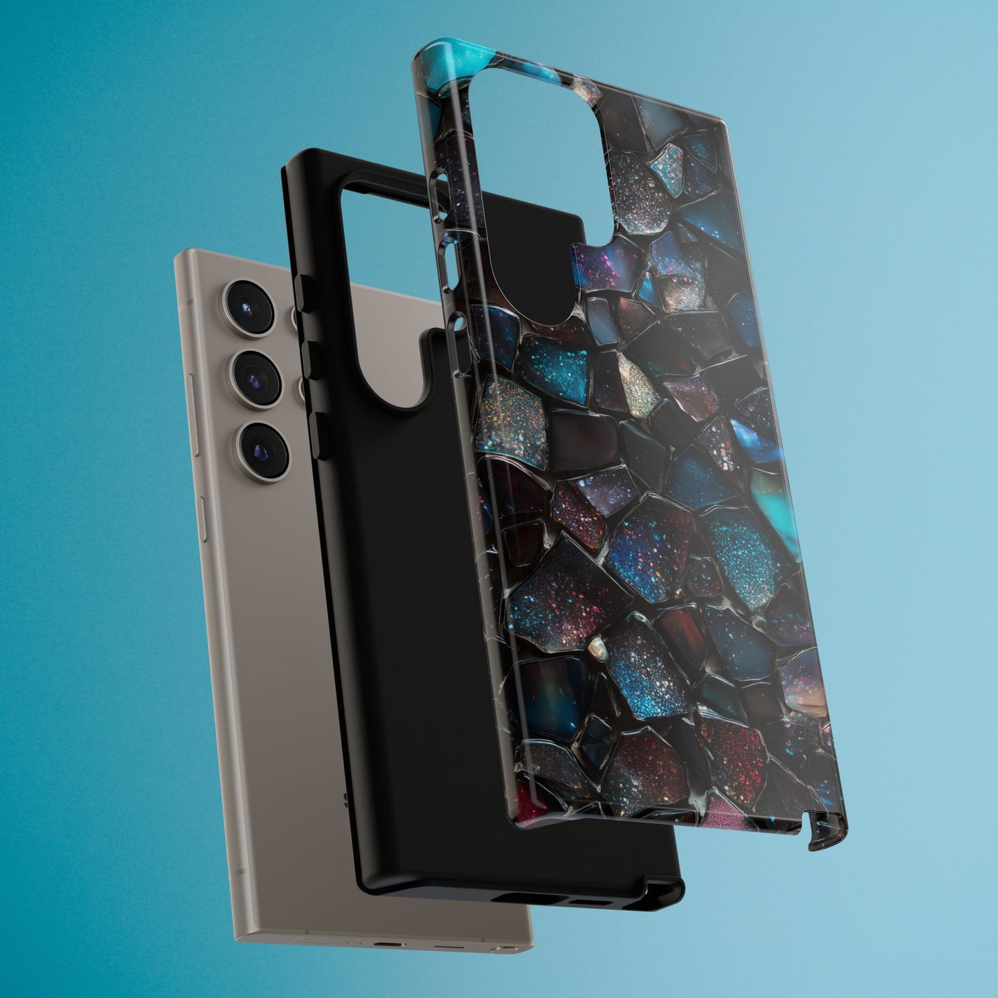 Gemstone Mosaic Phone Case, Crystal Stone Aesthetic Cover, Tough Protective Case for iPhone, Samsung, Pixel