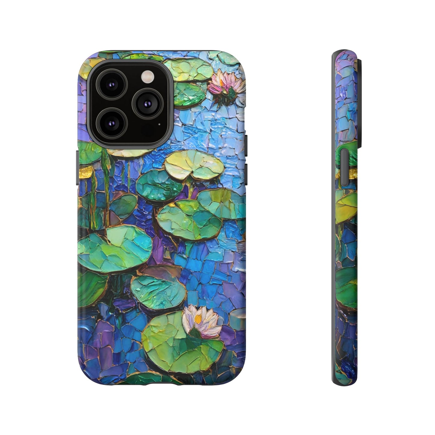 Lily Pad Phone Case, Impressionist Mosaic Botanical Cover, iPhone 15 16 17 Pro Air, Google Pixel 7 8 9 Pro, Samsung S23 S24 S25 S26 Ultra