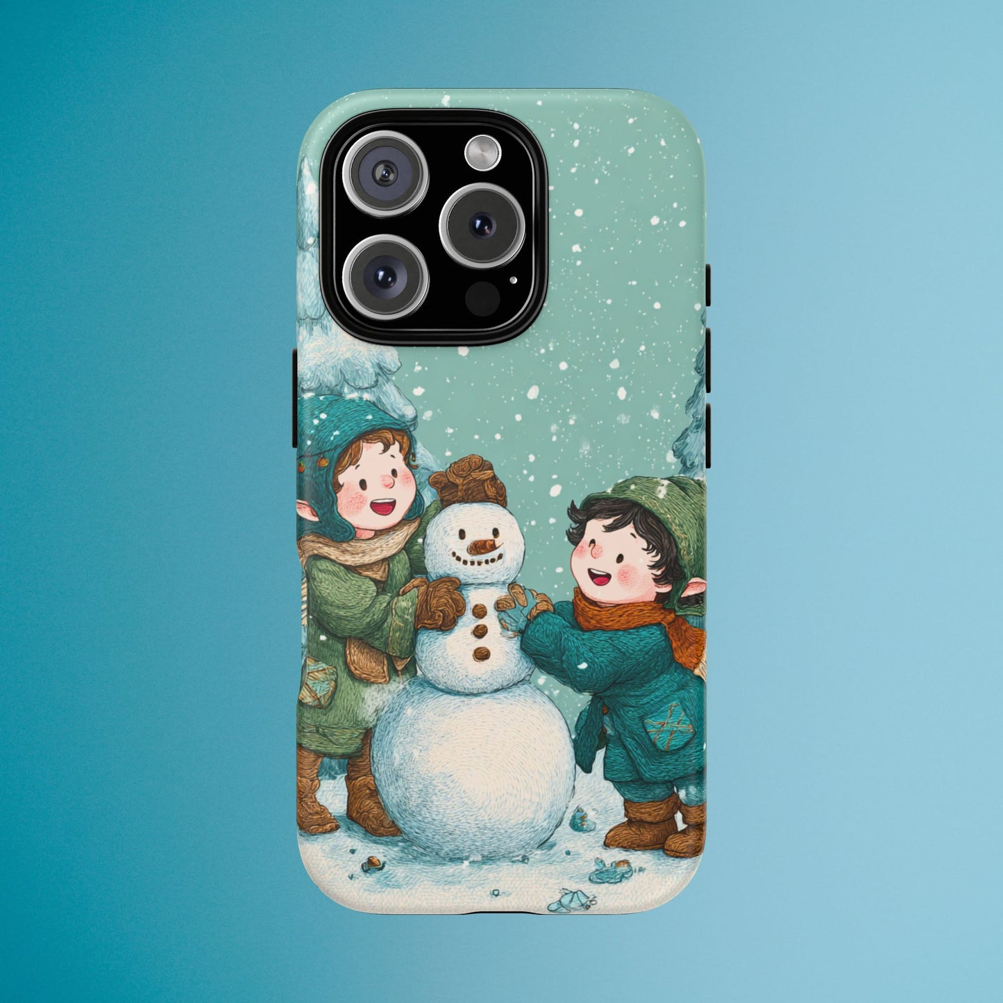 Elf Snowman Winter Phone Case Cute Holiday Cover for iPhone Samsung Pixel