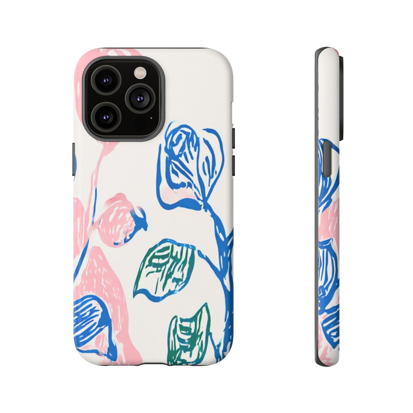 Floral Abstract Case - Artistic Phone Cover iPhone 14-17 Pro Air