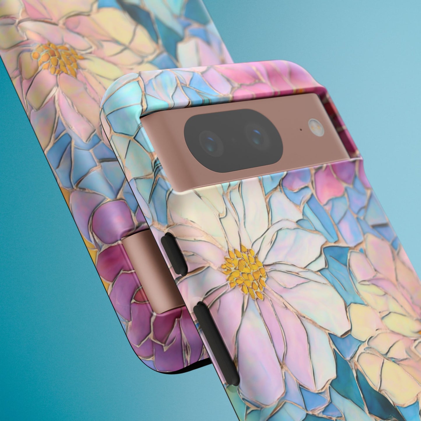 Floral Mosaic Phone Case, Colorful Flower Art Cover, Protective iPhone Samsung Pixel Case, New Phone Accessory, Gift for Friend