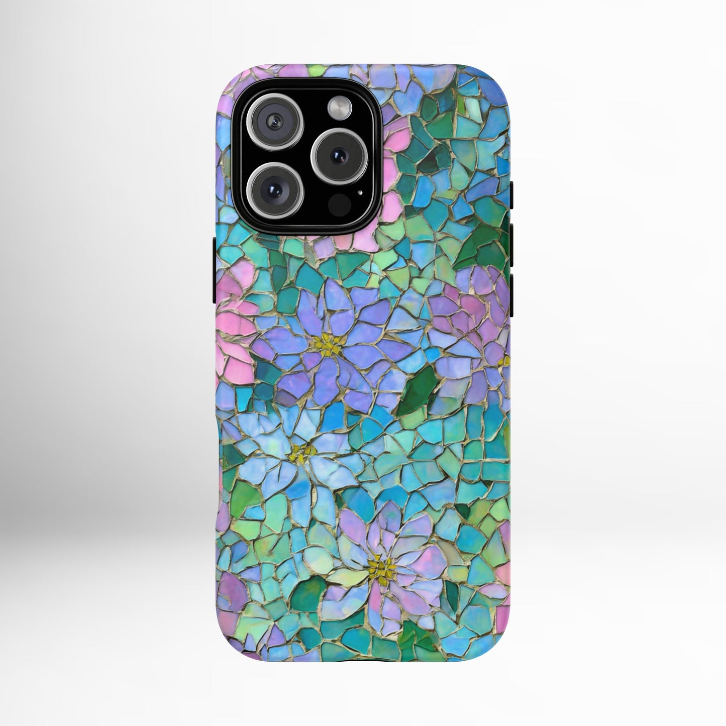 Mosaic Floral Phone Case, iPhone 17 Air Case, Pixel 9 Pro XL Cover, Samsung Galaxy 25 Plus Ultra Tough Case
