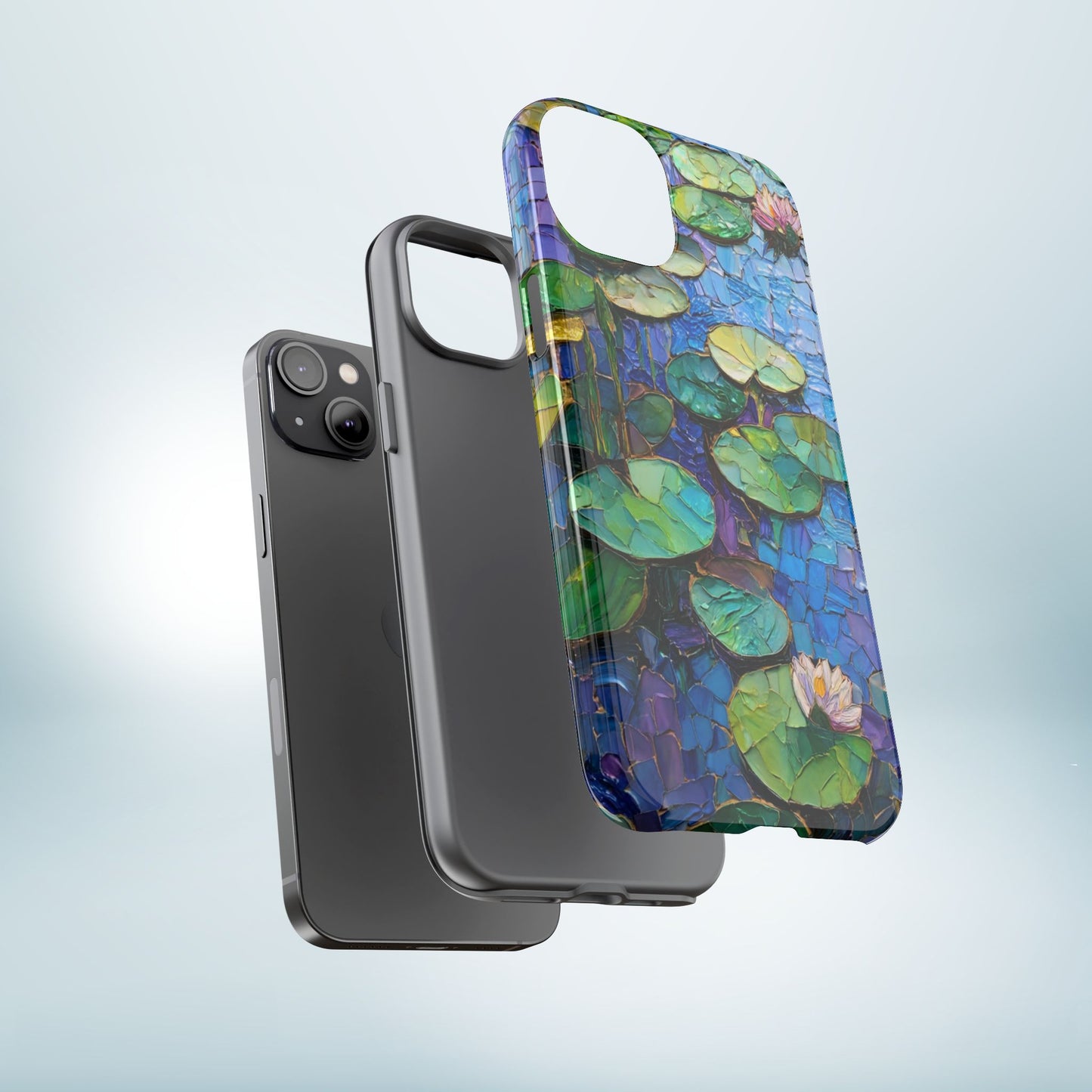 Lily Pad Phone Case, Impressionist Mosaic Botanical Cover, iPhone 15 16 17 Pro Air, Google Pixel 7 8 9 Pro, Samsung S23 S24 S25 S26 Ultra