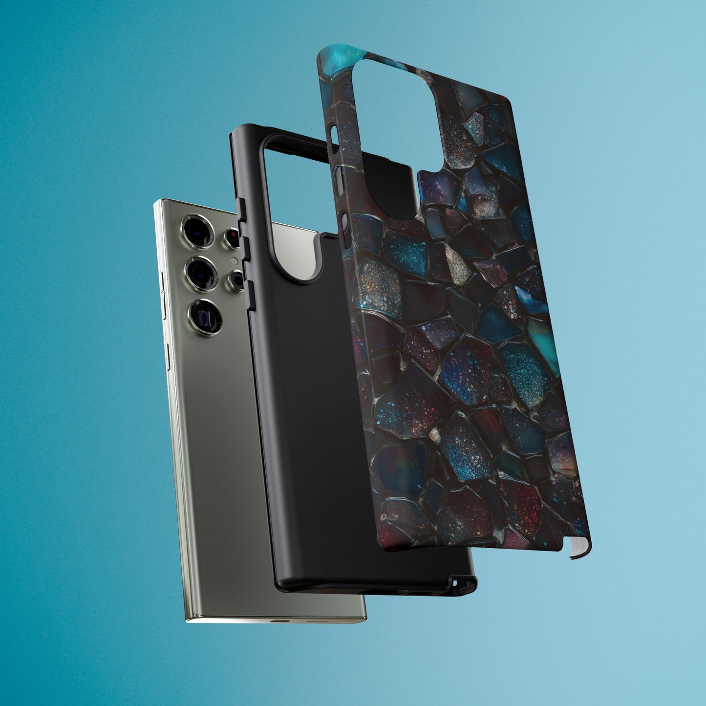 Gemstone Mosaic Phone Case, Crystal Stone Aesthetic Cover, Tough Protective Case for iPhone, Samsung, Pixel