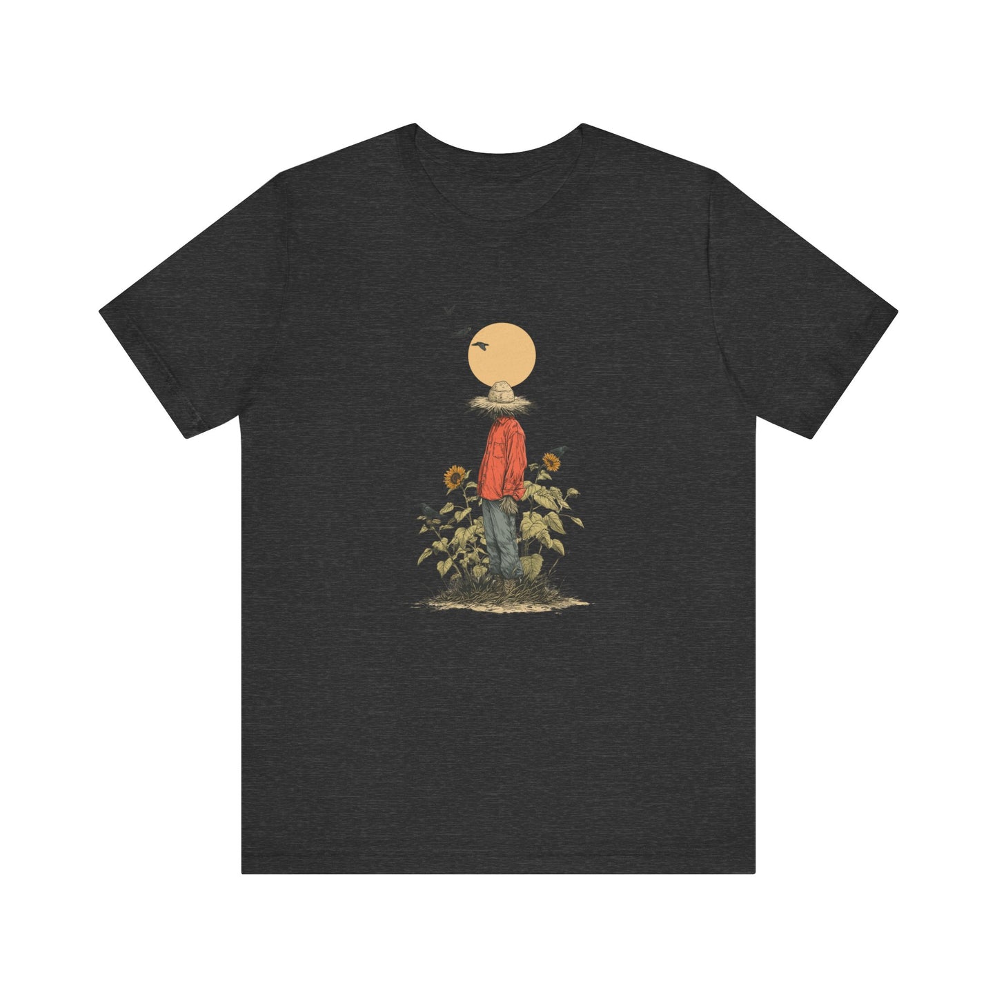 Spooky Scarecrow Shirt - Crows and Sunflowers Tee, Halloween Farm Shirt, Fall Graphic Tee, Rustic October Apparel