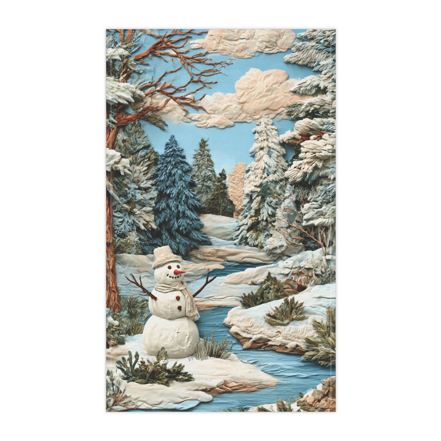 Snowman Tea Towels, Cozy Kitchen Decor, Christmas Holiday Home Gift, Seasonal Dish Drying Cloth, New Home Hostess Present, Festive Winter