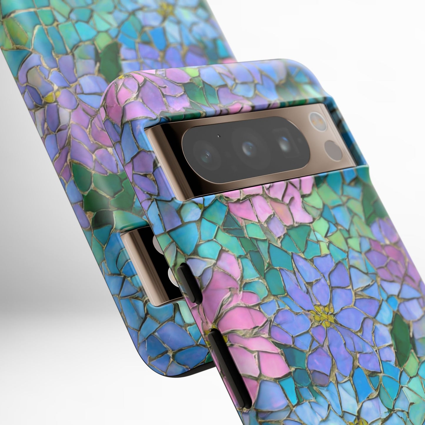 Mosaic Floral Phone Case, iPhone 17 Air Case, Pixel 9 Pro XL Cover, Samsung Galaxy 25 Plus Ultra Tough Case