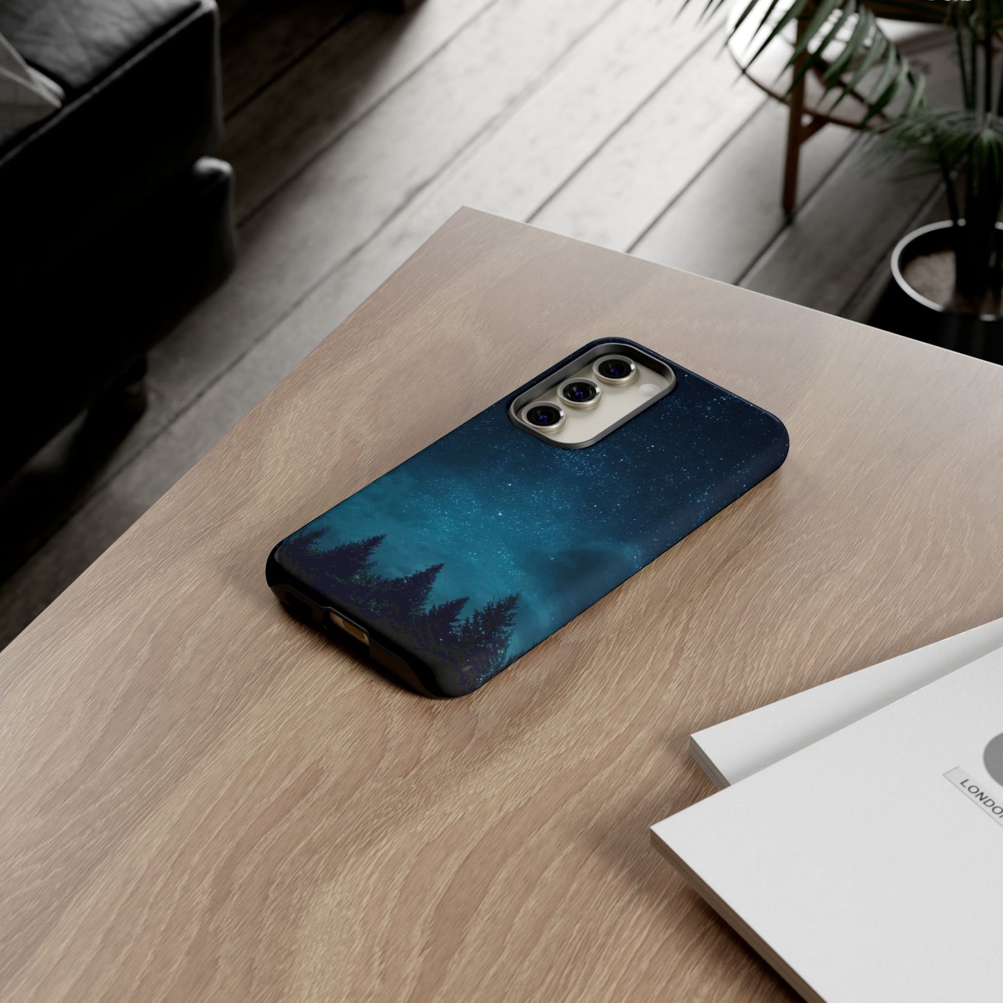 Dark Starry Night Phone Case - Winter Theme Phone Cover for iPhone, Pixel and Samsung Galaxy Models