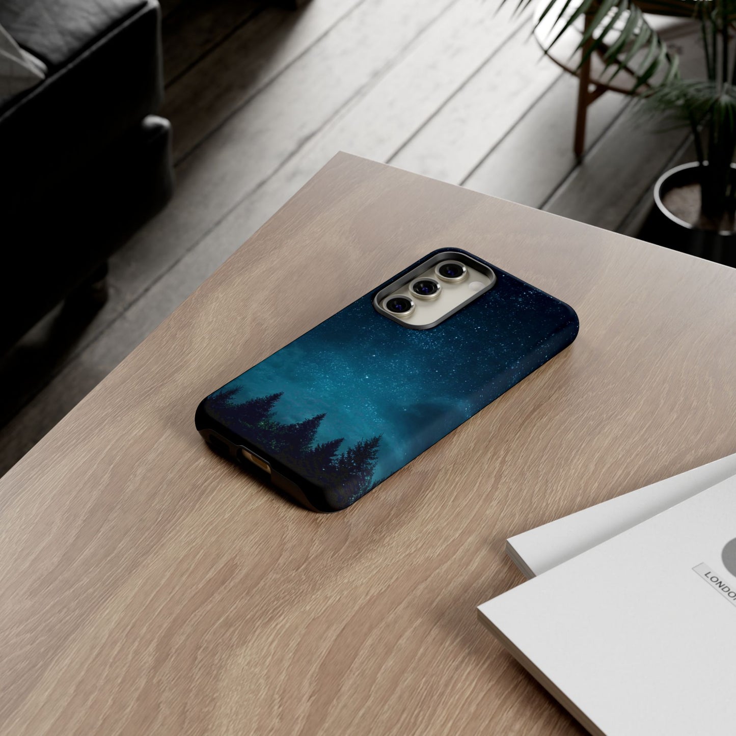 Dark Starry Night Phone Case - Winter Theme Phone Cover for iPhone, Pixel and Samsung Galaxy Models