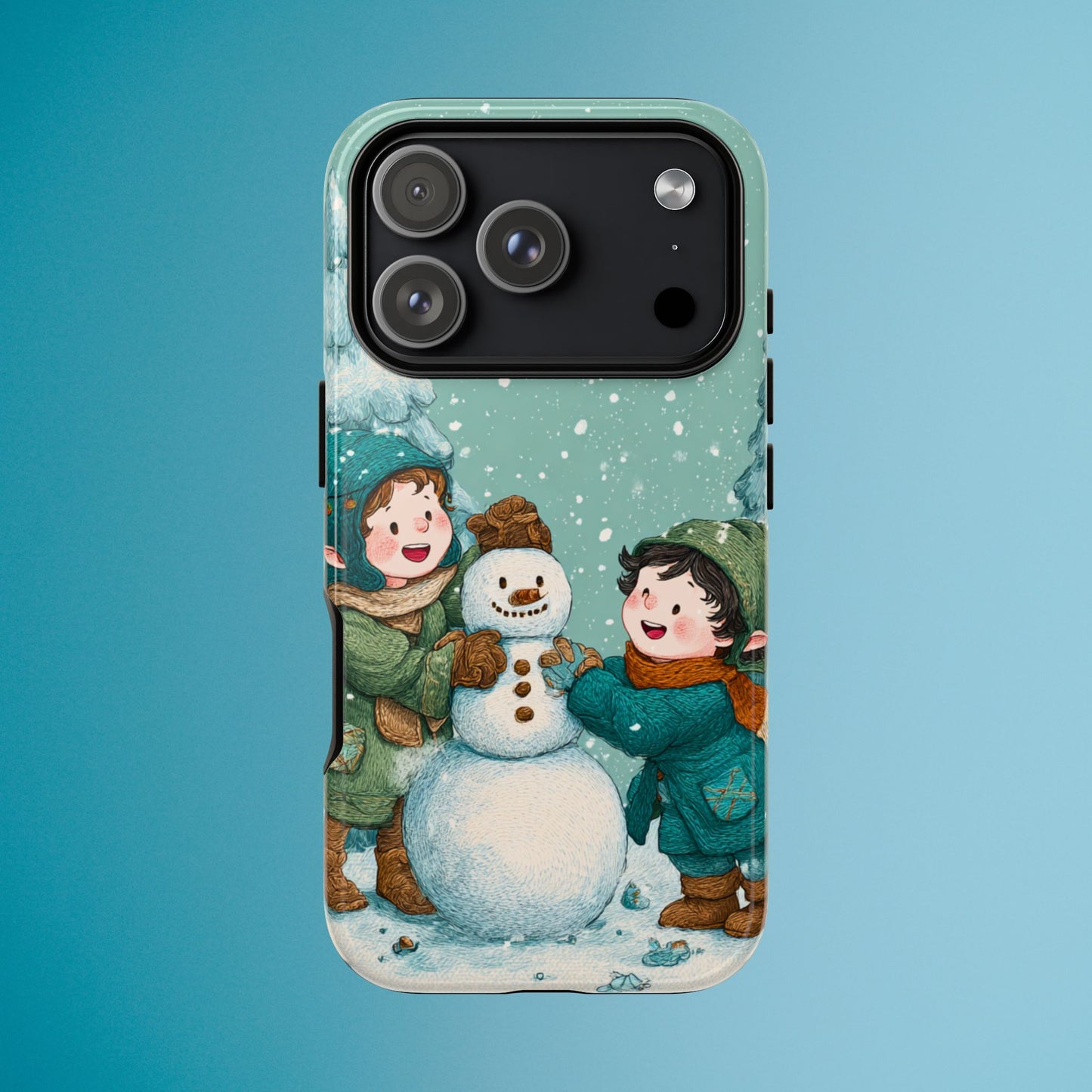 Elf Snowman Winter Phone Case Cute Holiday Cover for iPhone Samsung Pixel