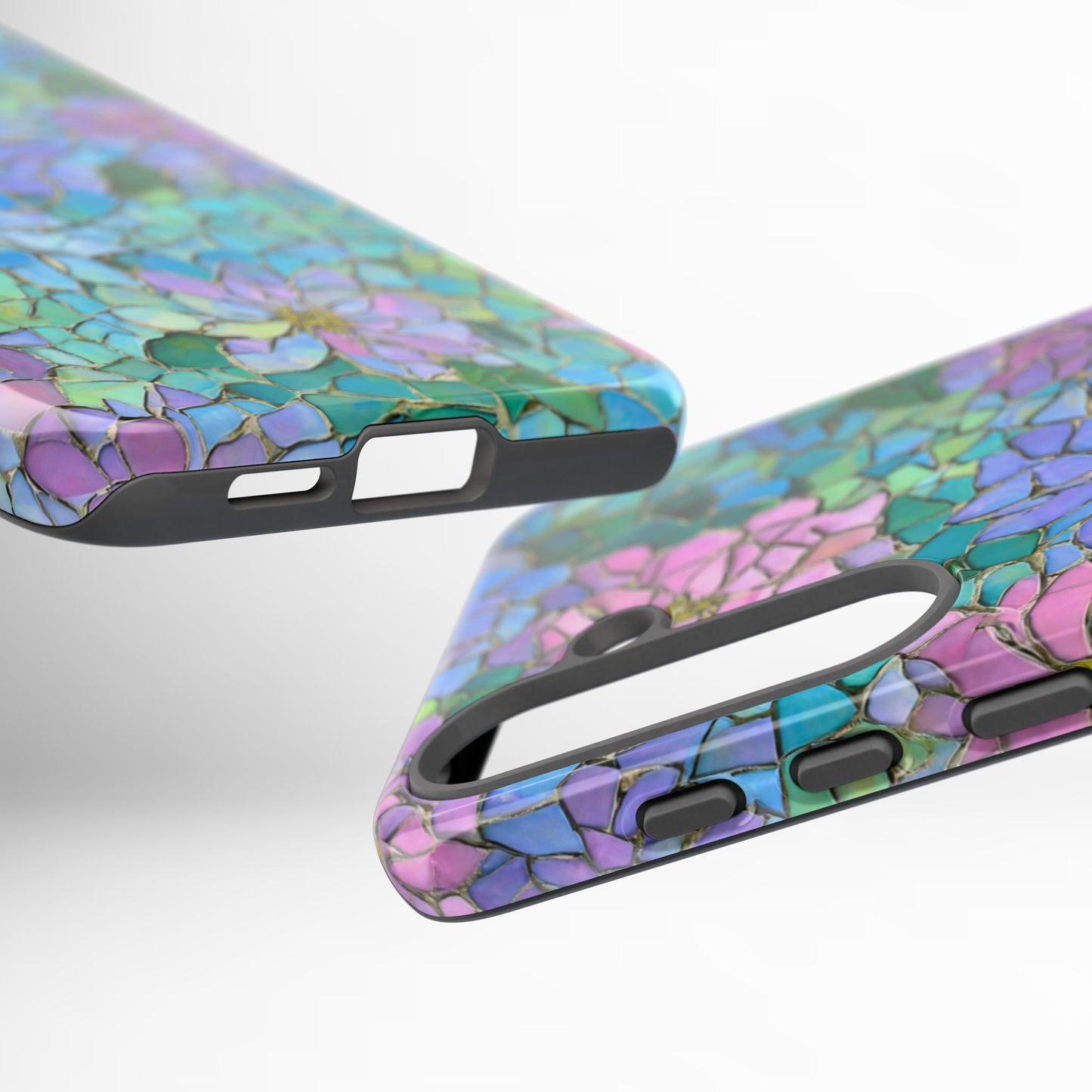 Mosaic Floral Phone Case, iPhone 17 Air Case, Pixel 9 Pro XL Cover, Samsung Galaxy 25 Plus Ultra Tough Case