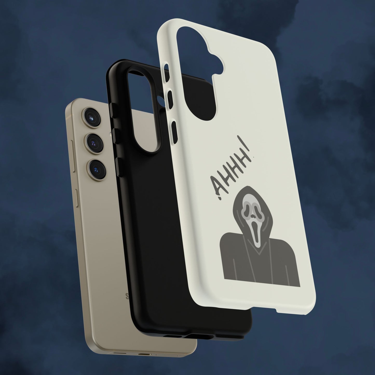Ghostface Phone Case: Horror Movie Parody iPhone Samsung Pixel Cover
