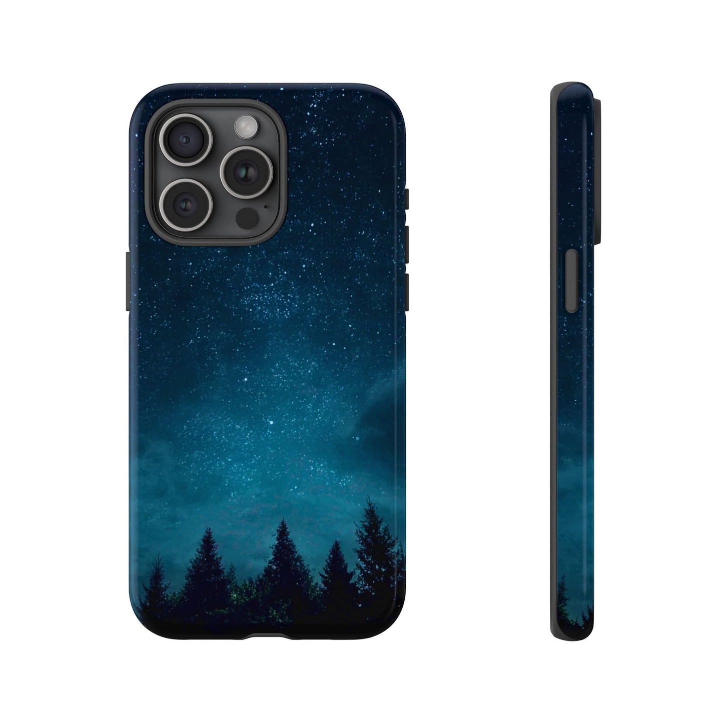 Dark Starry Night Phone Case - Winter Theme Phone Cover for iPhone, Pixel and Samsung Galaxy Models