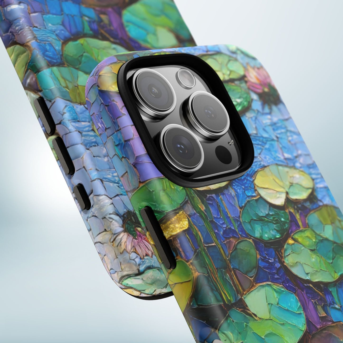 Lily Pad Phone Case, Impressionist Mosaic Botanical Cover, iPhone 15 16 17 Pro Air, Google Pixel 7 8 9 Pro, Samsung S23 S24 S25 S26 Ultra