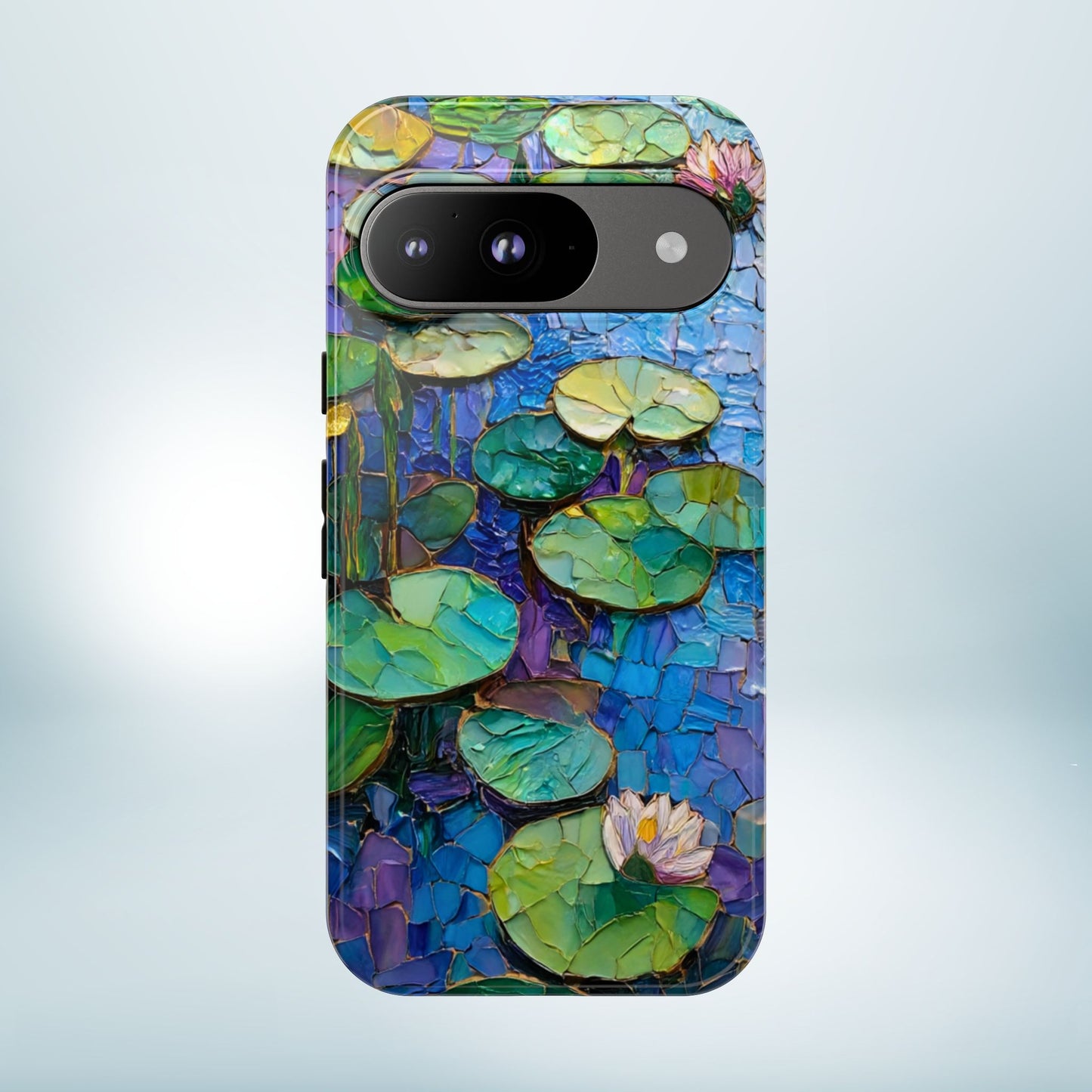 Lily Pad Phone Case, Impressionist Mosaic Botanical Cover, iPhone 15 16 17 Pro Air, Google Pixel 7 8 9 Pro, Samsung S23 S24 S25 S26 Ultra
