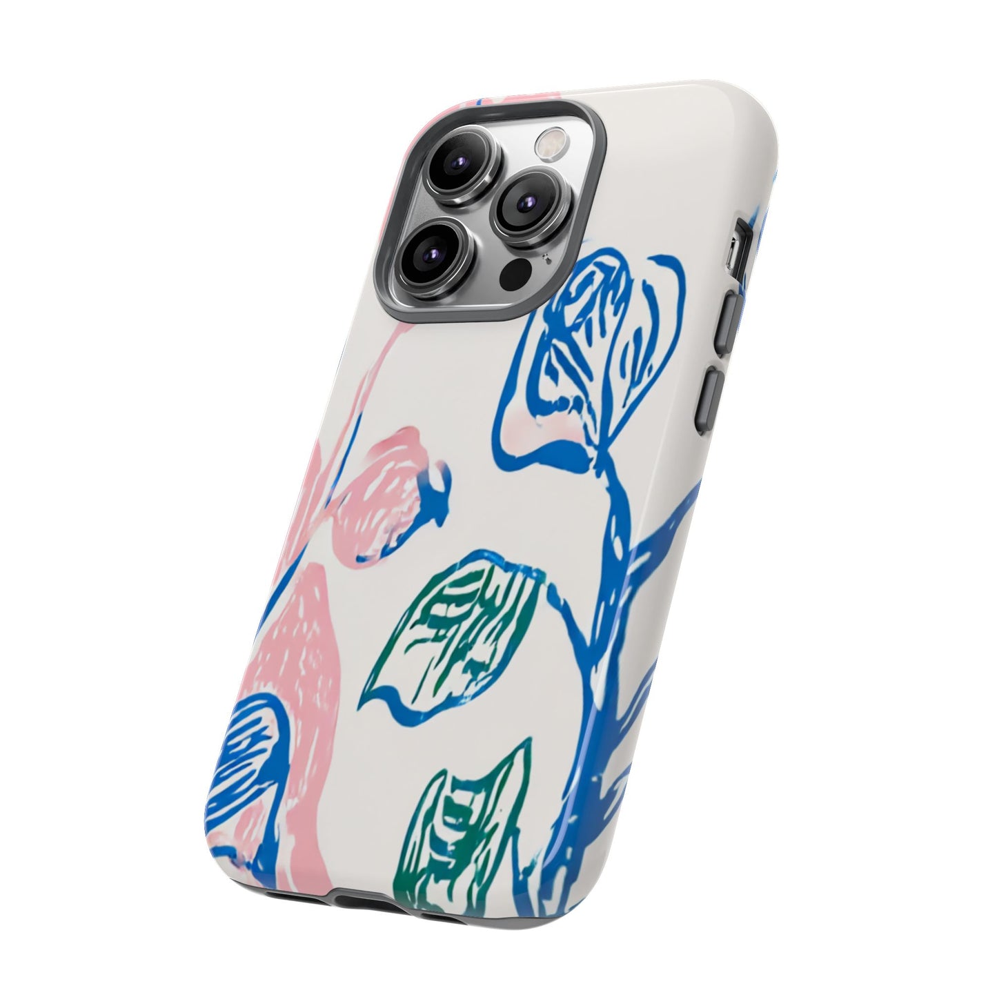 Floral Abstract Case - Artistic Phone Cover iPhone 14-17 Pro Air