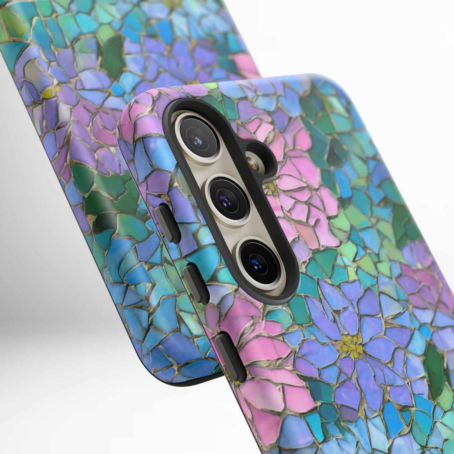 Mosaic Floral Phone Case, iPhone 17 Air Case, Pixel 9 Pro XL Cover, Samsung Galaxy 25 Plus Ultra Tough Case