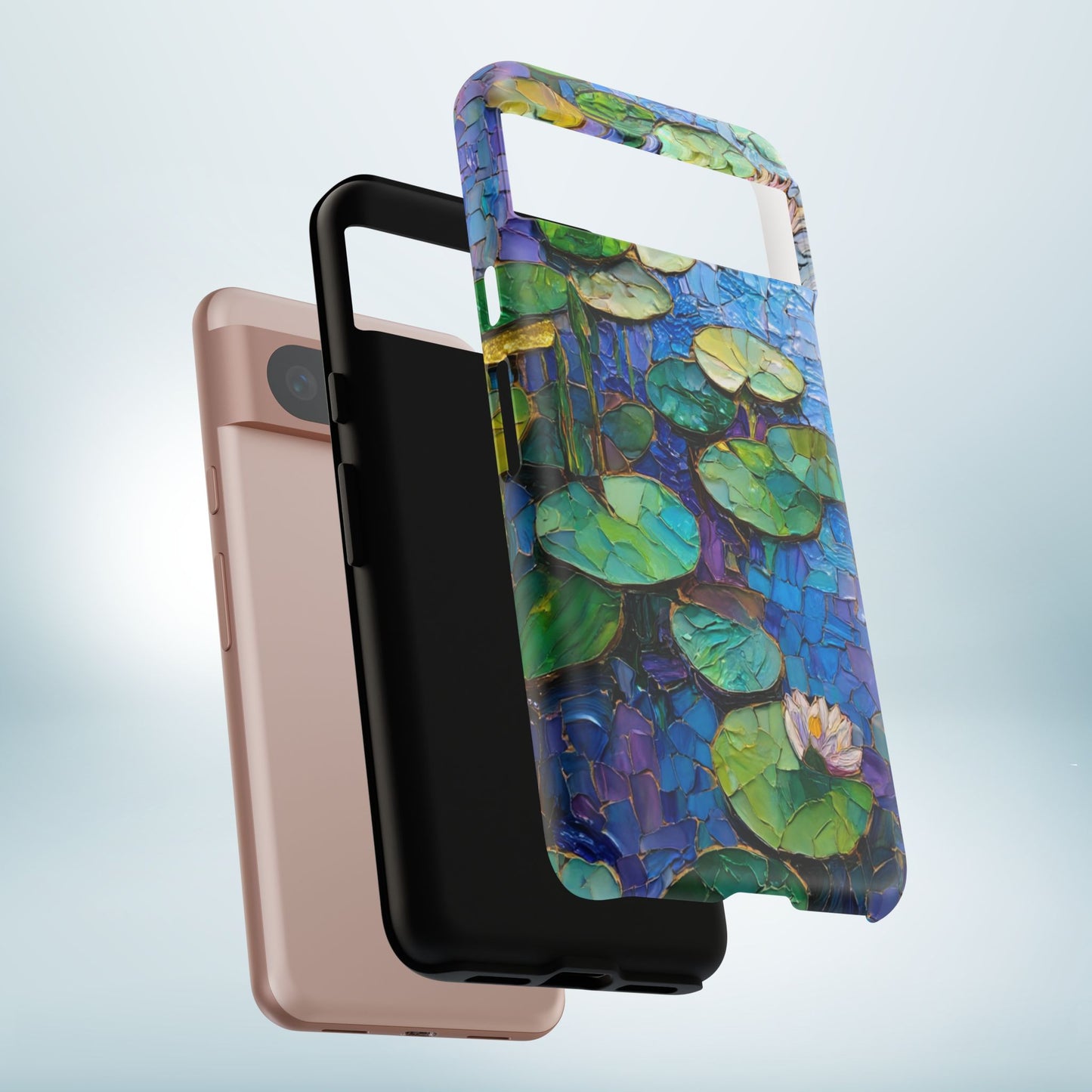 Lily Pad Phone Case, Impressionist Mosaic Botanical Cover, iPhone 15 16 17 Pro Air, Google Pixel 7 8 9 Pro, Samsung S23 S24 S25 S26 Ultra