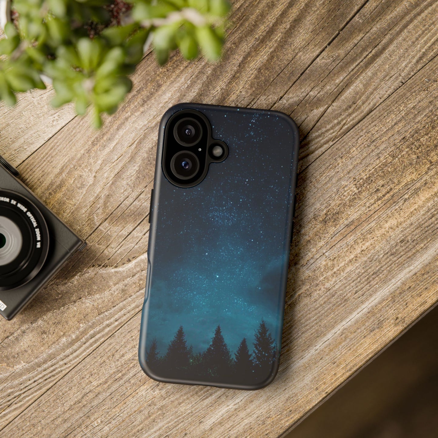 Dark Starry Night Phone Case - Winter Theme Phone Cover for iPhone, Pixel and Samsung Galaxy Models