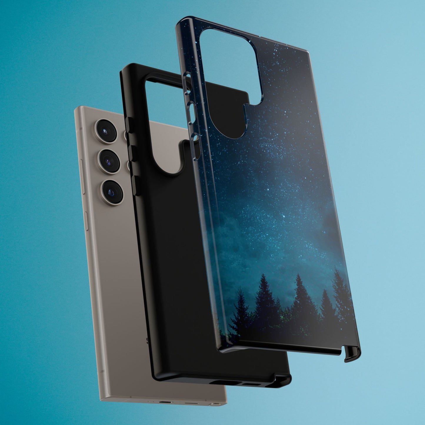 Dark Starry Night Phone Case - Winter Theme Phone Cover for iPhone, Pixel and Samsung Galaxy Models