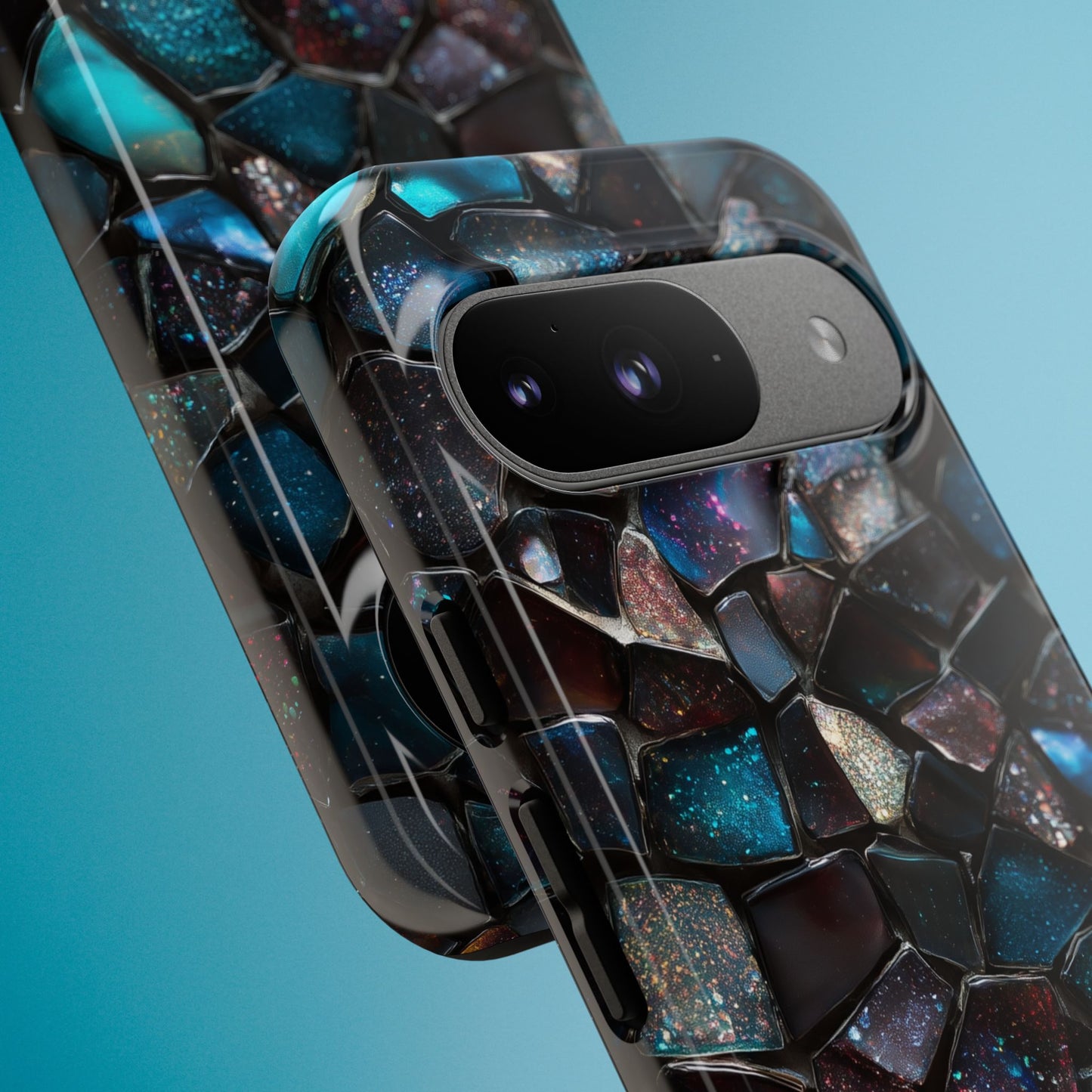 Gemstone Mosaic Phone Case, Crystal Stone Aesthetic Cover, Tough Protective Case for iPhone, Samsung, Pixel